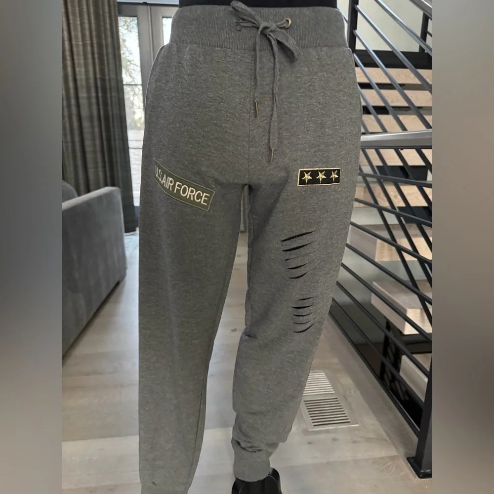 New Gray Joggers with Air Force Patch size XS